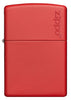 Frontansicht Zippo Feuerzeug Red Matte mit Zippo Logo