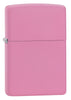 Frontansicht 3/4 Winkel Zippo Feuerzeug Pink Matte Basismodell 