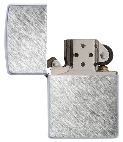 Frontansicht Zippo Feuerzeug Herringbone Sweep Basismodell geöffnet