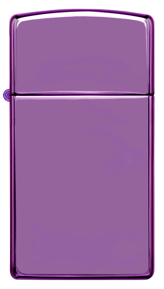 Frontansicht Zippo Feuerzeug Slim High Polish Lila Basismodell