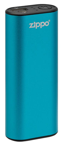Zippo blaue HeatBank® 6s wiederaufladbarer Handwärmer Frontansicht mit USB-Ladefunktion