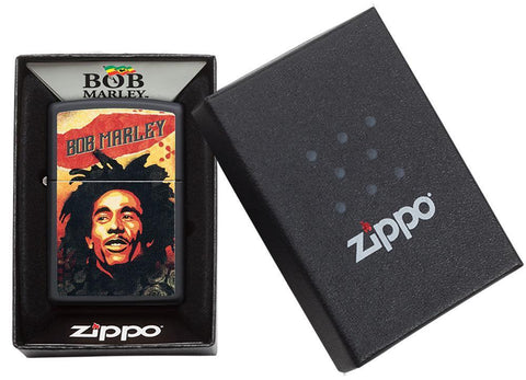 Bob Marley black matte windproof lighter in packaging