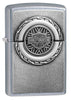 Harley-Davidson® Engine Surprise Emblem Street Chrome Lighter facing forward at a 3/4 angle