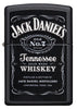 Frontansicht Zippo Feuerzeug schwarz matt mit Jack Daniel's Logo 