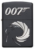 Frontansicht Zippo Feuerzeug James Bond 007 schwarz matt mit Logo als Texturdruck Online Only