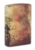 Rückansicht t Zippo Feuerzeug White Matte 540° Color Image mit Piratenlandkarte