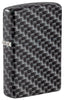 Zippo Feuerzeug Frontansicht ¾ Winkel weiß matt mit 540° Abbildung von Rechteckeckigen Kacheln als Muster in schwarz weiß grau
