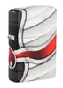 Frontansicht 3/4 Winkel Zippo Feuerzeug White Matte 540 Grad  Color Image der Zippo Flamme
