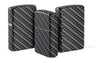 Zippo Feuerzeug gruppierte Ansicht weiß matt mit 540° Abbildung von Rechteckeckigen Kacheln als Muster in schwarz weiß grau
