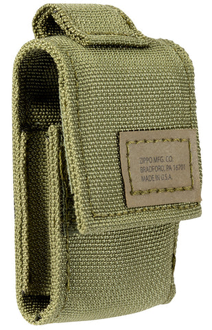Seitenansicht Zippo Feuerzeugtasche grün