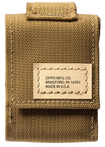 Frontansicht Zippo Feuerzeugtasche in beige