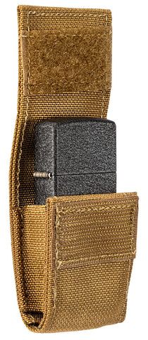 Seitenansicht Zippo Feuerzeugtasche in beige mit Black Crackle Feuerzeug