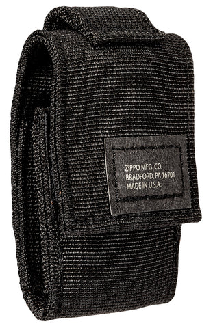 Seitenansicht Zippo Feuerzeugtasche in schwarz