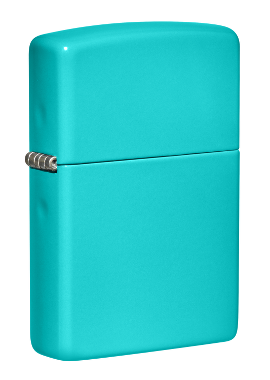Briquet Zippo vue de trois quarts du briquet tempête Zippo Flat Turquoise