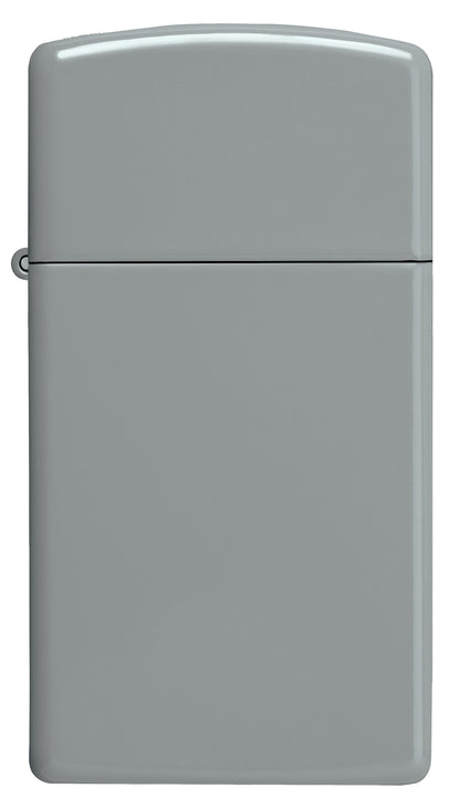 Frontansicht Zippo Feuerzeug Slim Flat Gray Grau Matt