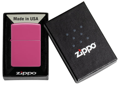 Zippo Feuerzeug sanftes Pink Frequency Basismodell in offener Geschenkdose