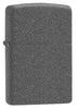 Frontansicht 3/4 Winkel Zippo Feuerzeug Basismodell Iron Stone grau