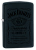 Frontansicht 3/4 Winkel Zippo Feuerzeug schwarz Jack Daniel's Logo