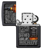 Zippo Feuerzeug schwarz mit Jack Daniel's Flasche geöffnet