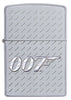 Frontansicht Zippo Feuerzeug James Bond chrom mit 007 Logo