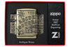 Zippo Feuerzeug Messing antik Quija Brett 360° Gravur in offener Luxusverpackung