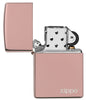 Zippo Feuerzeug Zippo Feuerzeug rose gold Hochglanz mit Zippo Logo geöffnet