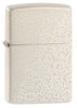 Frontansicht 3/4 Winkel Zippo Feuerzeug Mercury Glass weiß gold gesprenkelt