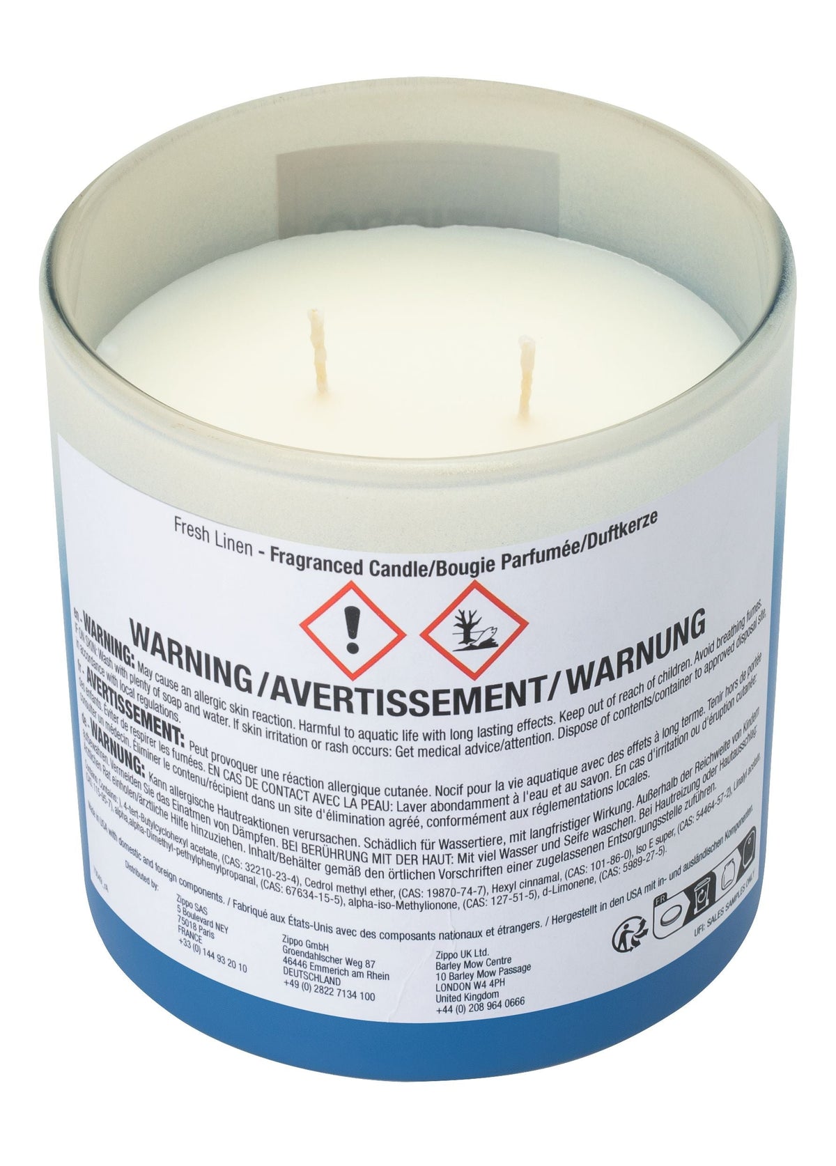 Zippo │ Odor-Masking Candle Fresh Linen