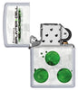Frontansicht Zippo Feuerzeug Chrome gebürstet Tom Clancys Splinter Cell® mit Motiv geöffnet