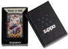  Zippo Feuerzeug Pinball Flipper Design mit Drachenkopf in geöffneter Geschenkbox