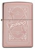 Frontansicht Zippo Feuerzeug Streichholzschachtel mit Logo Rose Gold