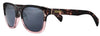 Zippo Sonnenbrille Frontansicht ¾ Winkel mit eckigem Rahmen in braun marmoriert und rosa Abschnitt im Gestell