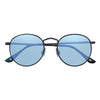 Zippo Sonnenbrille Frontansicht mit runden Gläsern und dünnem Metallrahmen in blau