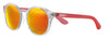 Zippo Sonnenbrille Frontansicht ¾ Winkel mit transparentem Rahmen und Brillengläser und Bügel in orangefarben