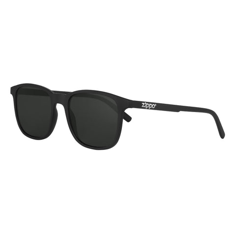 Frontansicht 3/4 Winkel Zippo Sonnenbrille schwarze Gläser mit schwarzem Rahmen